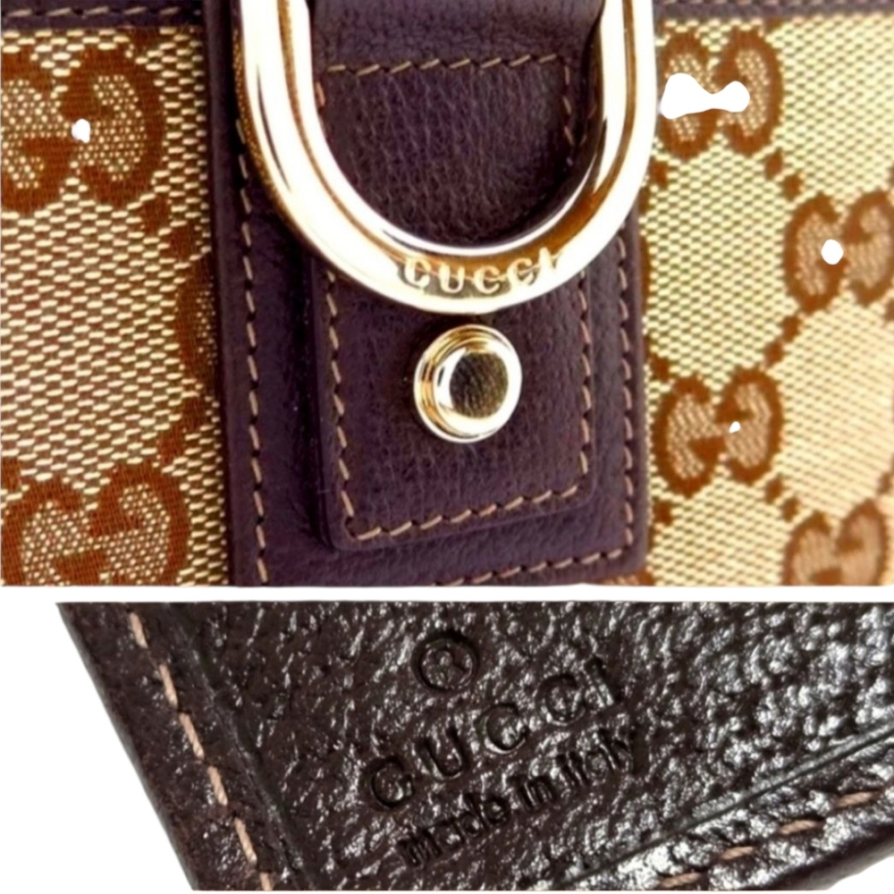 ⛔️SOLD⛔️-Gucci (Vintage) GG Monogram D-Ring Abbey Compact Wallet With Dustbag - Picture 14 of 15